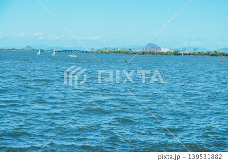 大津湖岸なぎさ公園から見る矢橋帰帆島 帰帆北橋 大津湖岸なぎさ公園から見る矢橋帰帆島 帰帆北橋 139531882