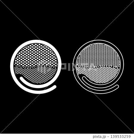 Sushi Japanese food set icon white color vector illustration image solid fill outline contour line thin flat style Sushi Japanese food set icon white color vector illustration image solid fill outline contour line thin flat style 139533259