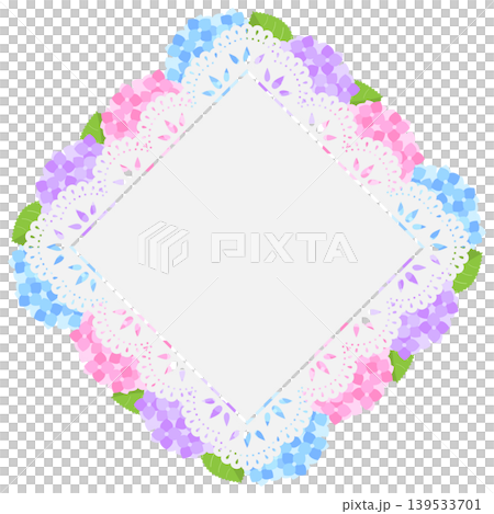 繡球花菱形蕾絲花邊 139533701