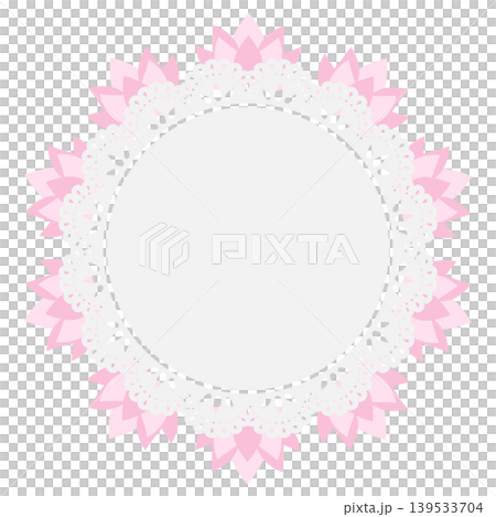 蓮の花の円形レースフレーム 139533704