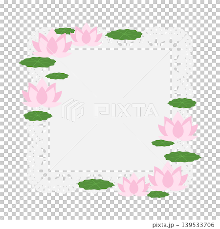 蓮の花の正方形レースフレーム 139533706
