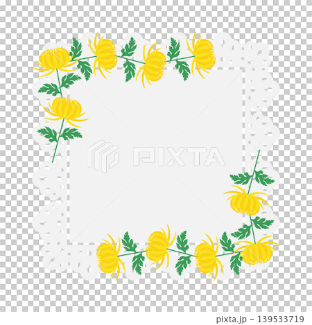 菊花方形蕾絲邊框 139533719