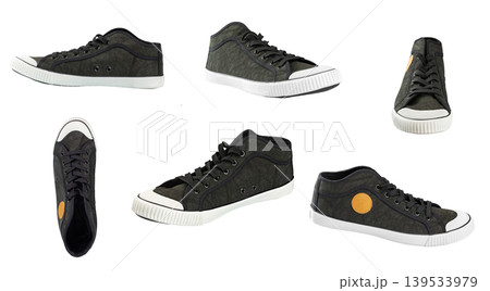 Casual canvas sneakers isolated on white background. 139533979