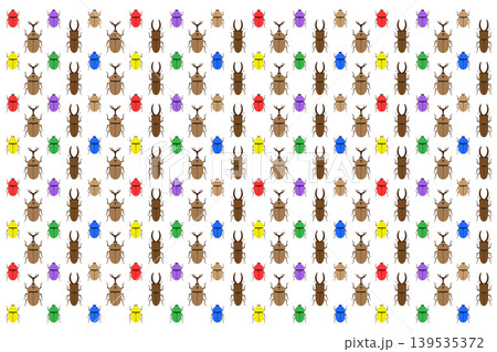 いろんな甲虫のイラスト いろんな甲虫のイラスト 139535372