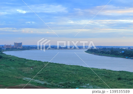 ラオス、ビエンチャンメコン川風景 ラオス、ビエンチャンメコン川風景 139535589
