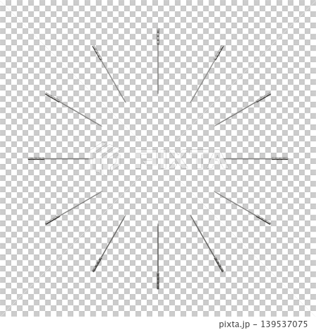 銀色の鍼を放射状に配置した3D背景透過イラスト 銀色の鍼を放射状に配置した3D背景透過イラスト 139537075