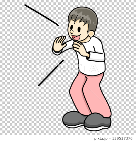 A man shouting (hand-drawn, wearing red pants) A man shouting (hand-drawn, wearing red pants) 139537376