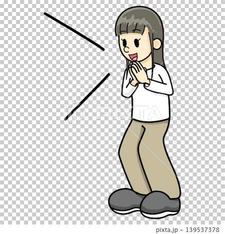 快樂的女人(手繪,穿黃色褲子) 快樂的女人(手繪,穿黃色褲子) 139537378
