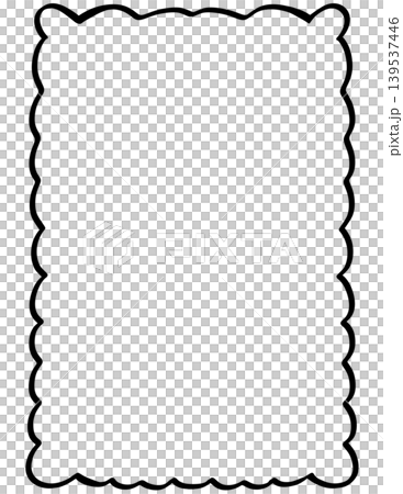 Simple black scalloped rectangular border frame for decorative photo display and elegant text box design Simple black scalloped rectangular border frame for decorative photo display and elegant text box design 139537446