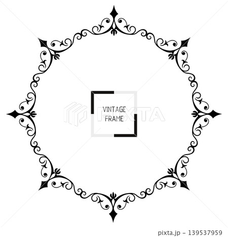 Vintage Ornamental Frame Elegant  Border on a white background, JPG, 300 dpi 139537959