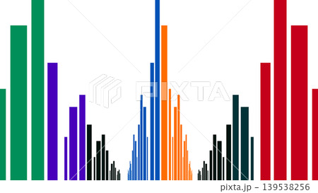 Colorful vertical bars representing sound equalizer or data visualization 139538256