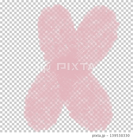 Soft pink watercolor letter X shape for alphabet education and creative artistic design background 139538330