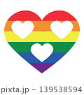 Hearts with LGBT pride colors 139538594