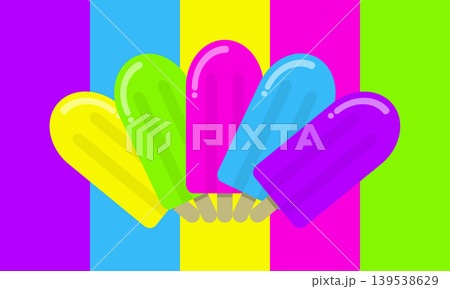 Ice creams in vibrant summer colors 139538629