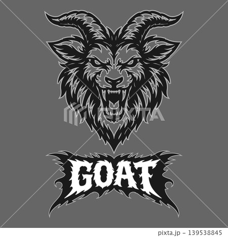 Vector tribal goat logo with text 139538845