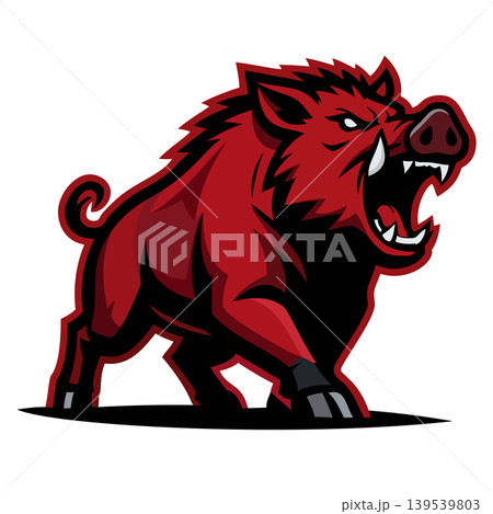 boar full body mascot logo design vector template boar full body mascot logo design vector template 139539803