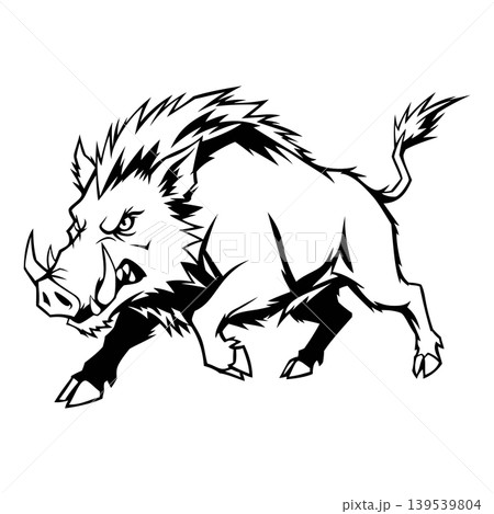 boar full body mascot logo design vector template boar full body mascot logo design vector template 139539804