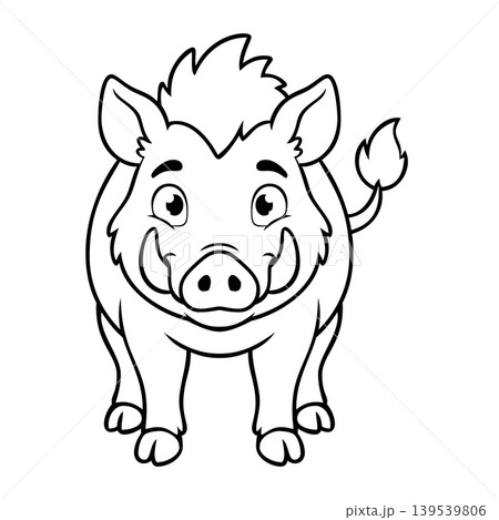 boar full body mascot logo design vector template 139539806