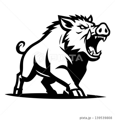 boar full body mascot logo design vector template boar full body mascot logo design vector template 139539808