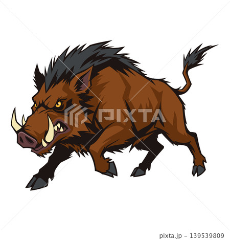 boar full body mascot logo design vector template boar full body mascot logo design vector template 139539809