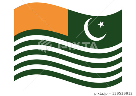 Waving flag of Azad Kashmir isolated. 139539912