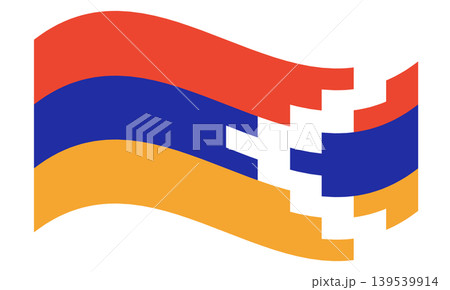 Waving flag of Artsakh isolated. Waving flag of Artsakh isolated. 139539914