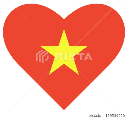 Flag of Vietnam isolated in heart shape. Flag of Vietnam isolated in heart shape. 139539920