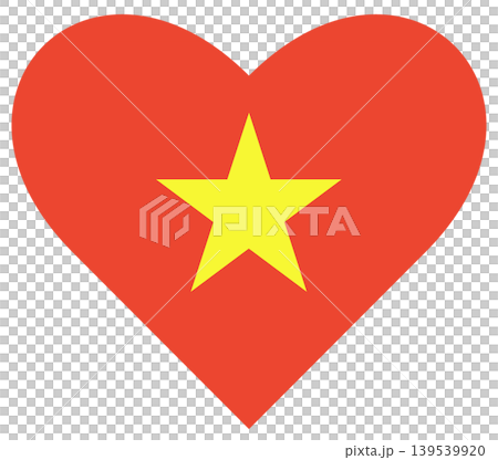 Flag of Vietnam isolated in heart shape. Flag of Vietnam isolated in heart shape. 139539920