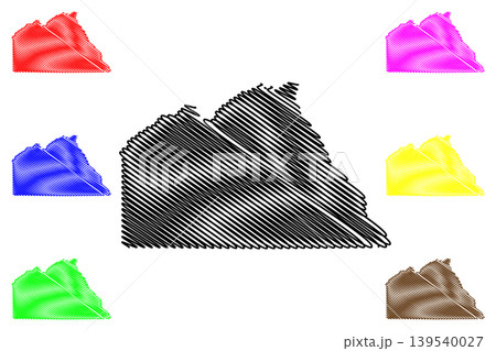 Chobe District (Districts of Botswana, Republic of Botswana) map vector illustration, scribble sketch Chobe map 139540027