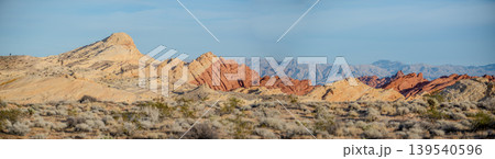 Valley of Fire State Park Nevada Panoramic Desert Landscapes with Red RockFormations Sandstone Hills 139540596