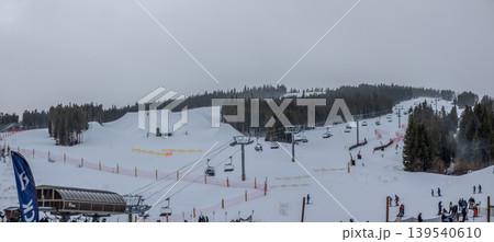 Breckenridge Ski Resort Colorado Base Area and Slopes with Skiers Chairlifts and Mountain Village Breckenridge Ski Resort Colorado Base Area and Slopes with Skiers Chairlifts and Mountain Village 139540610