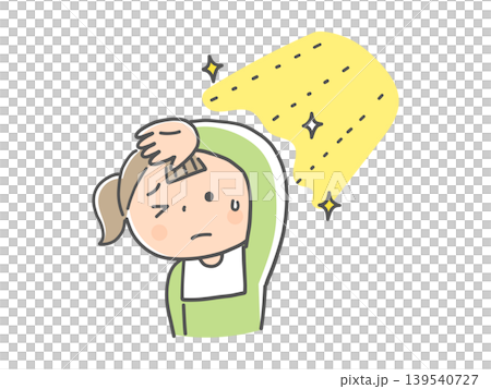 強い光が苦手な女の子の手描きイラスト 139540727