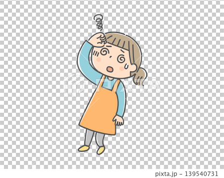 An illustration of a girl who is feeling dizzy. An illustration of a girl who is feeling dizzy. 139540731