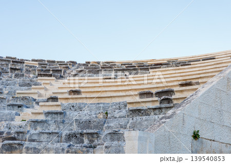 Ancient stone amphitheater seating at the historic ruins Ancient stone amphitheater seating at the historic ruins 139540853