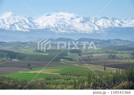 美瑛町から望む十勝岳連峰の風景 美瑛町から望む十勝岳連峰の風景 139541366