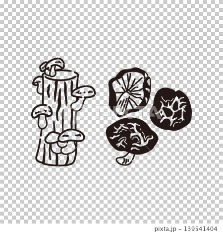 乾香菇插圖(線描) 乾香菇插圖(線描) 139541404