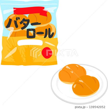 皿に乗せたバターロール 139542052