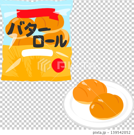 皿に乗せたバターロール 139542052
