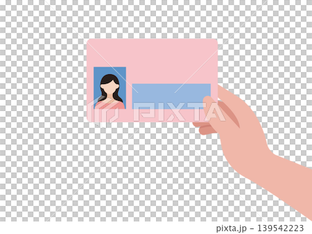 マイナンバーカードを持つ手のベクターイラスト素材 マイナンバーカードを持つ手のベクターイラスト素材 139542223