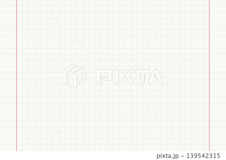 赤い区切り線のある方眼ノート背景 139542315
