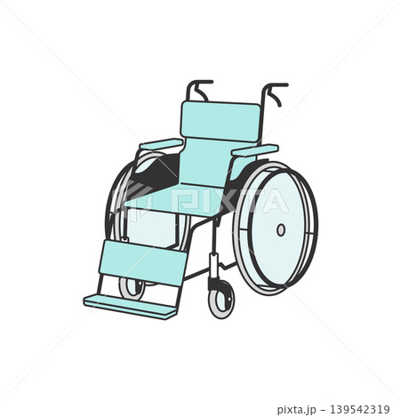 シンプルな医療・介護用車いすのイラスト素材 139542319