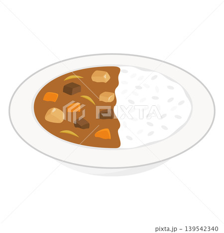 カレーライスのイラスト・アイコン 139542340