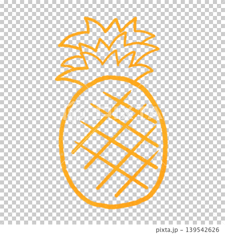 パイナップルの線画(オレンジ) 139542626