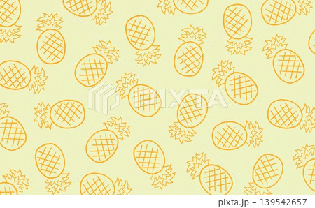 パイナップルの線画のパターン(オレンジ×イエロー) パイナップルの線画のパターン(オレンジ×イエロー) 139542657