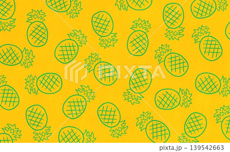パイナップルの線画のパターン(グリーン×イエロー) パイナップルの線画のパターン(グリーン×イエロー) 139542663