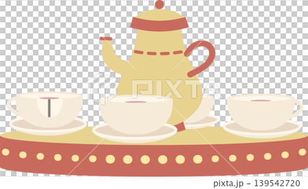 Retro pop amusement park teacup illustration Retro pop amusement park teacup illustration 139542720