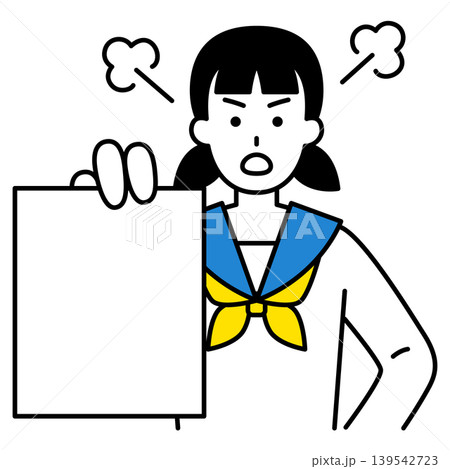 書類を見せて怒る女子学生 139542723