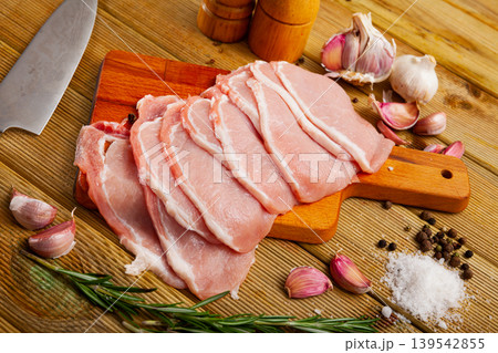 Raw pork fillet ready for cooking 139542855
