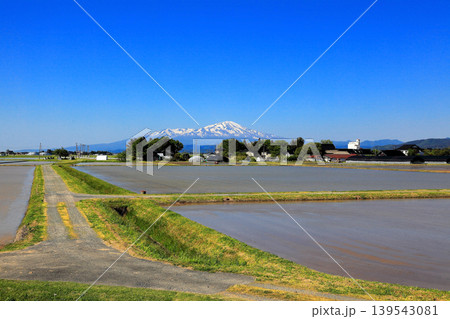 庄内平野五月の田圃風景 庄内平野五月の田圃風景 139543081