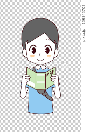 紙の地図を見る男性のイラスト 紙の地図を見る男性のイラスト 139543705